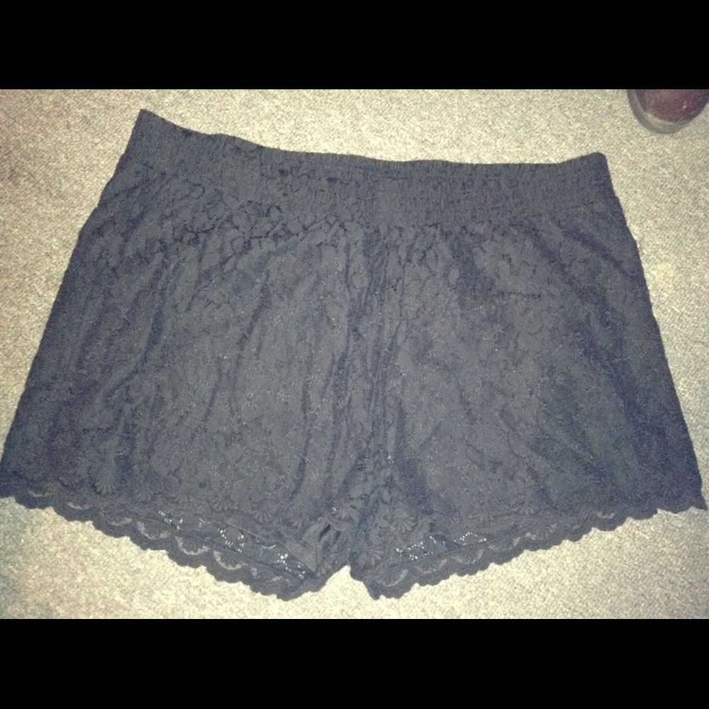 Black lace shorts